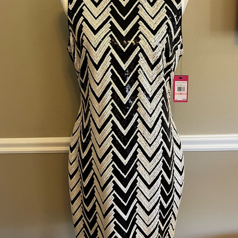 Vince Camuto sequin shift style dress